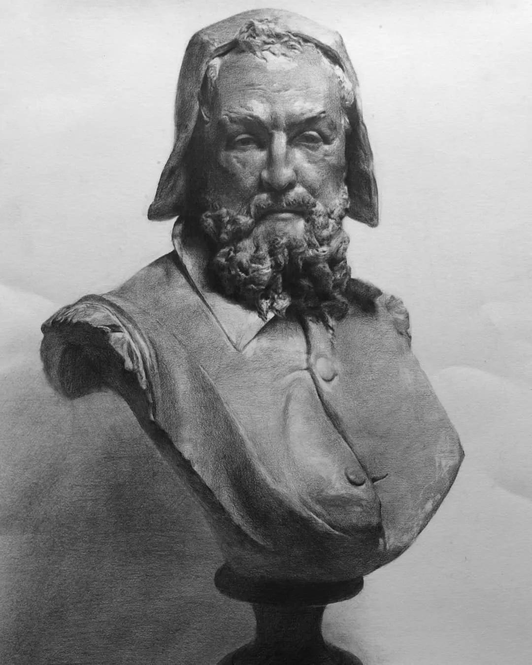 一眼惊艳的素描画,一眼望不到尽头的路素描画