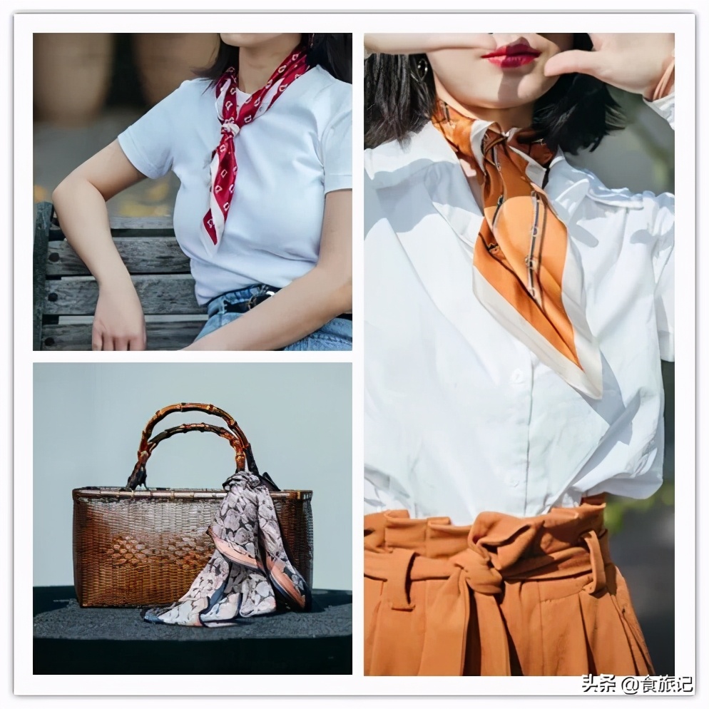 丝巾的气质系法,一条小小的丝巾可以点缀你的气质