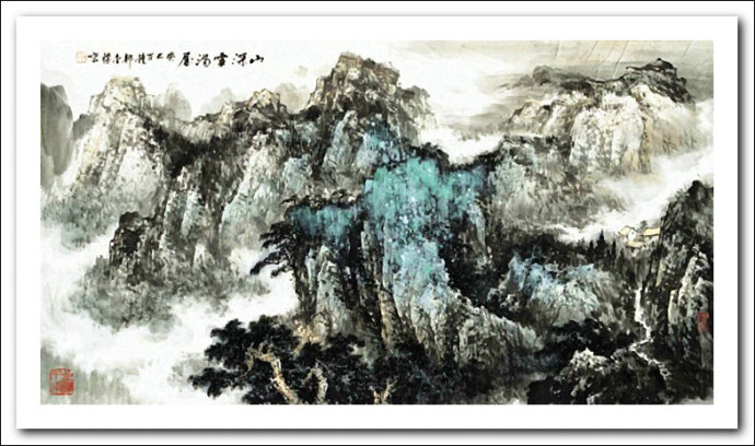 溪山国画山水画,郭金标山水画大全