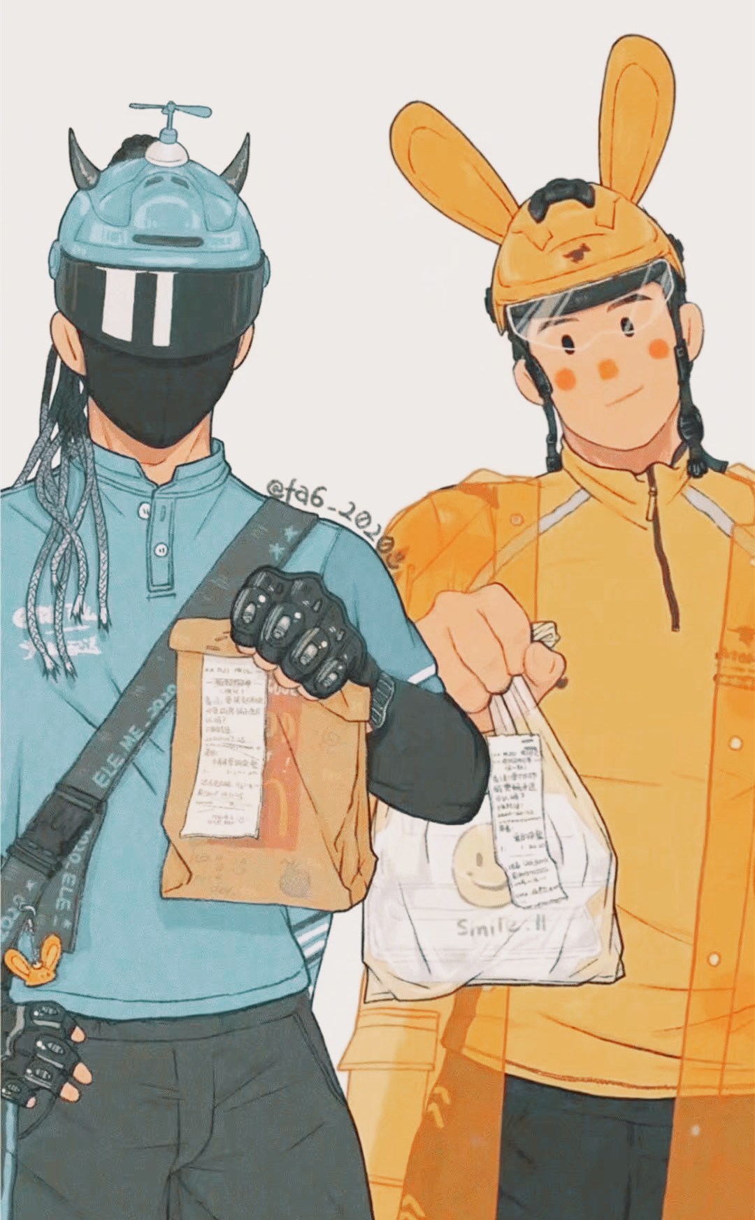 当外卖团玩起了COS,暗黑系铁血战士和蠢萌系月野兔,看的饿了