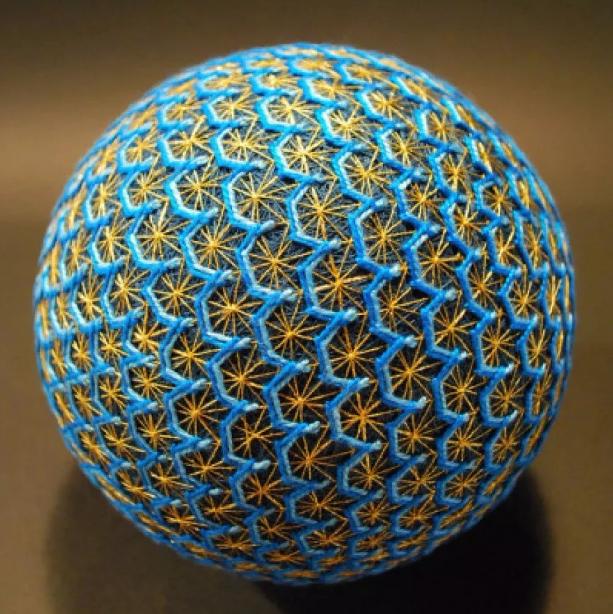 红底樱花手鞠球编织视频,大唐手鞠球编织教程