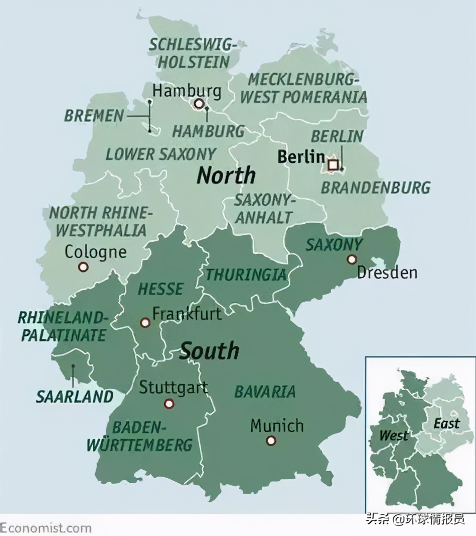 为什么德国内陆比沿海发达,德国东部和西部的差距