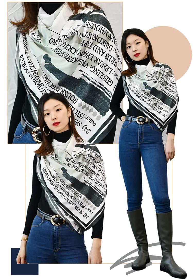 丝巾的11种系法让你时髦整个春季,收腰显瘦中长半身裙丝巾