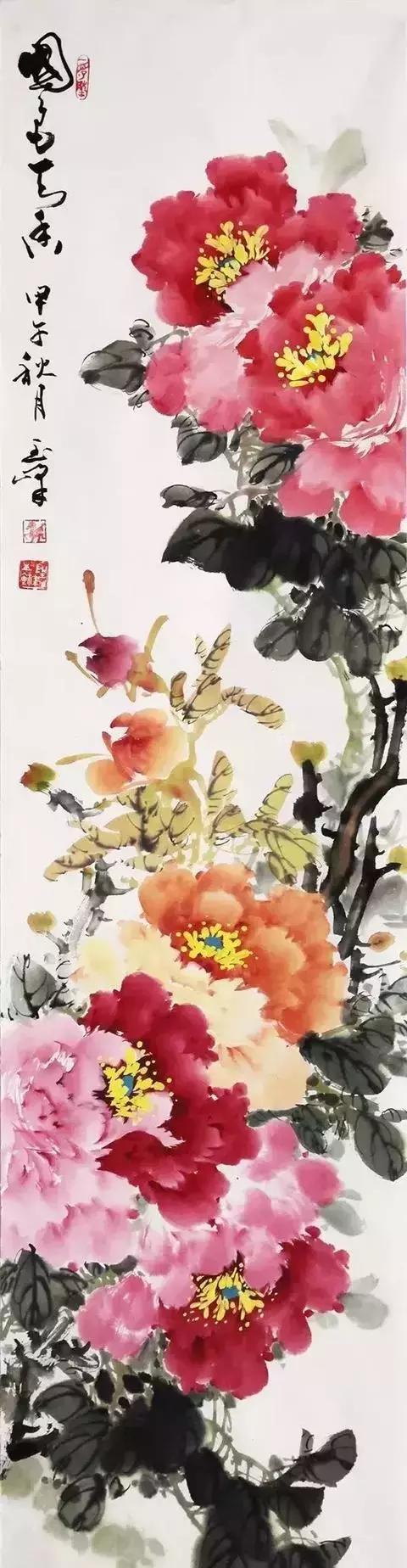 写意牡丹三种画法,王雪涛写意牡丹画法及调色技巧