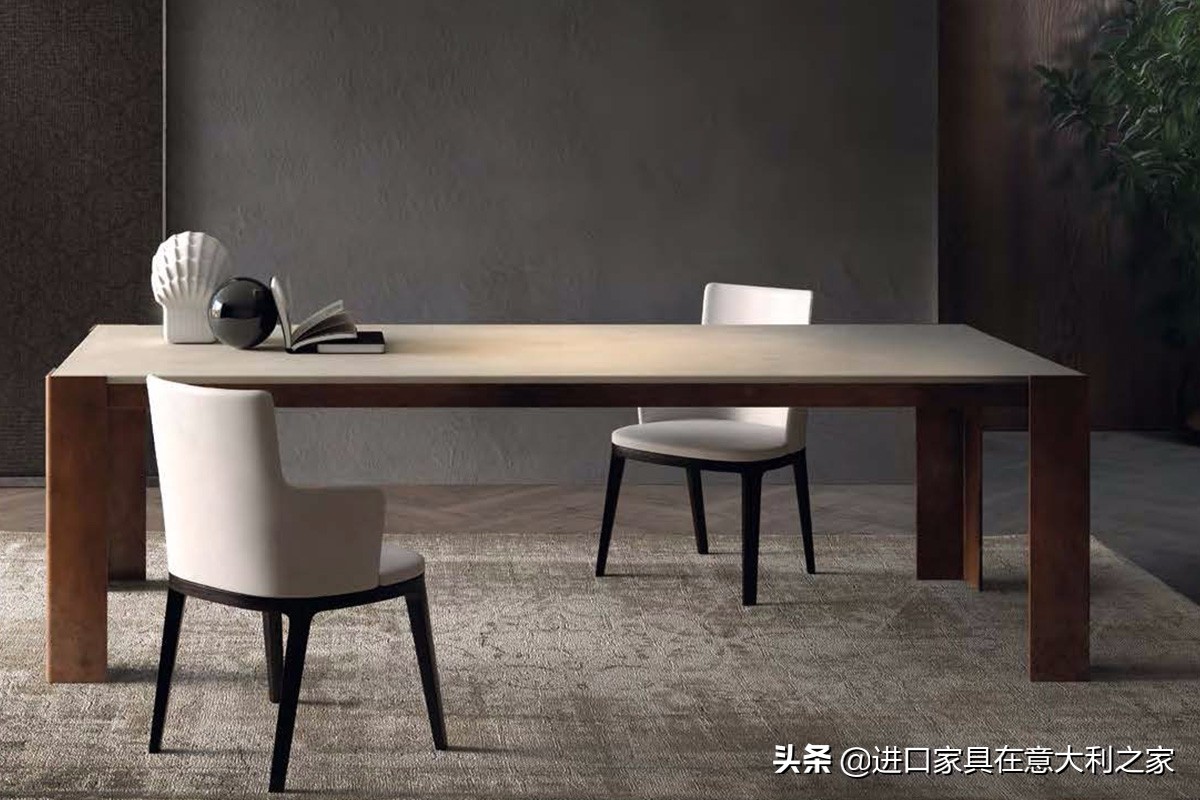 大理石餐桌一体轻奢设计,天然大理石奢石餐桌定制