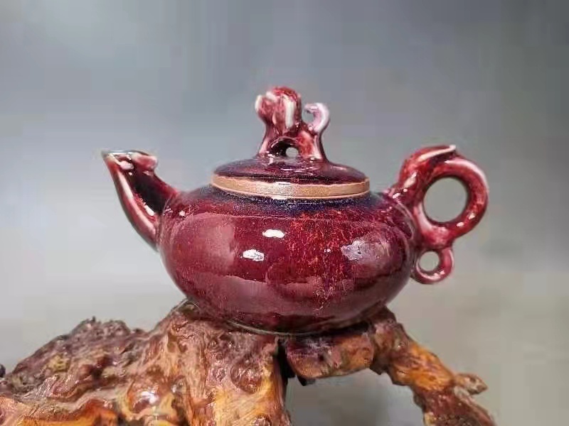 钧瓷瓷器窑变艺术,钧瓷大师贺文奇梅瓶