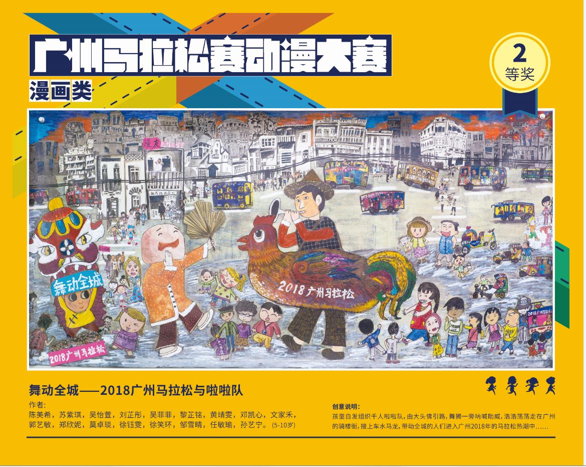 马拉松比赛绘画动漫,广州马拉松绘画