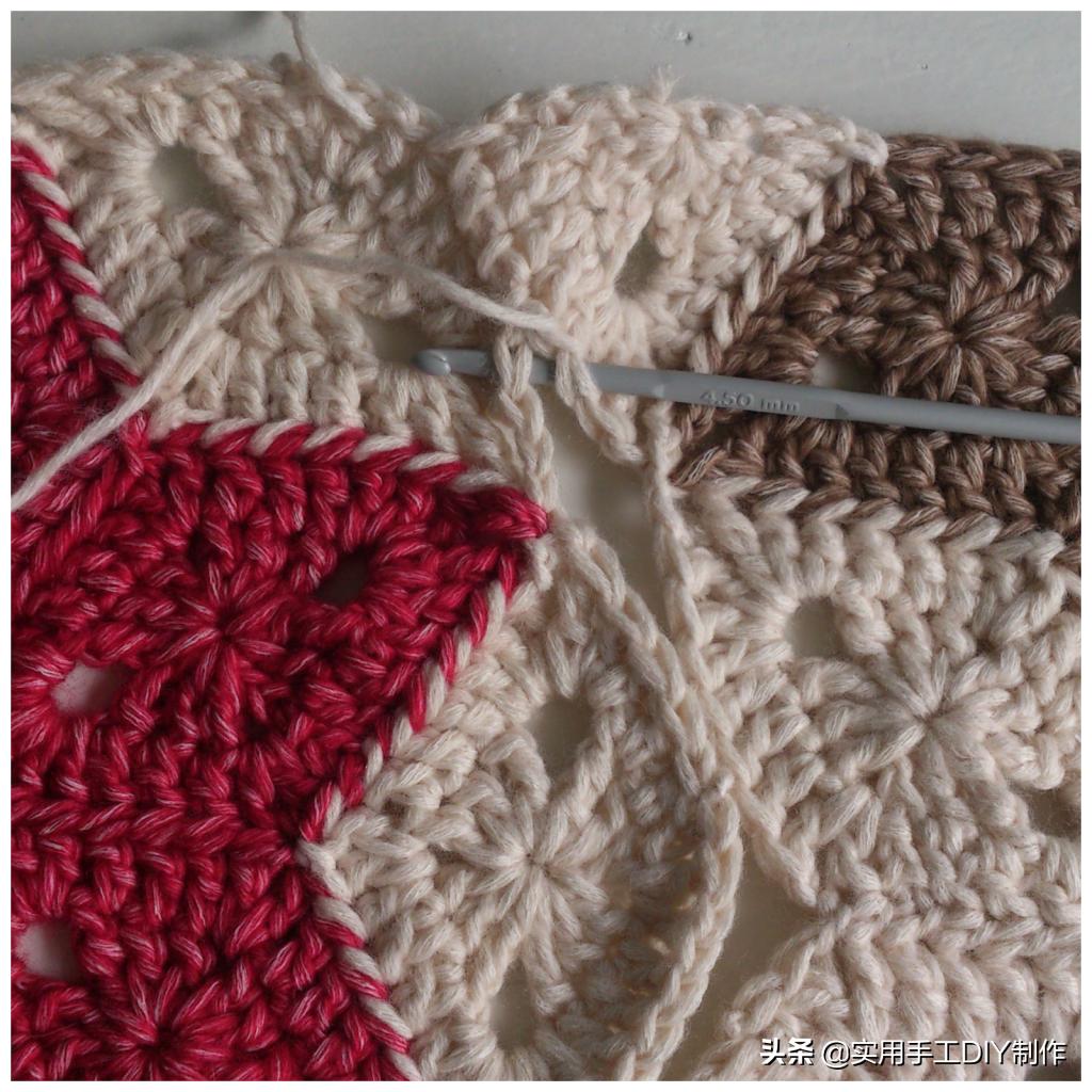 流苏水草花帽子钩针编织教程,六角垫子的钩织教程