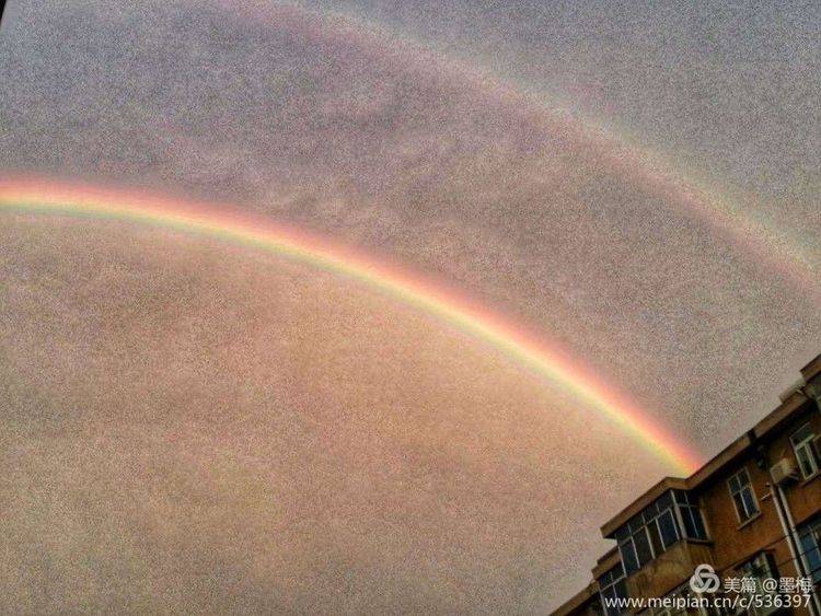 双彩虹映照下的绝美风景，洛阳奇特天象百年不遇