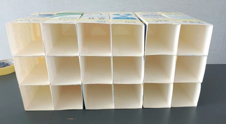 竖牛奶箱怎么改造收纳盒,纯牛奶盒子可以做成什么收纳