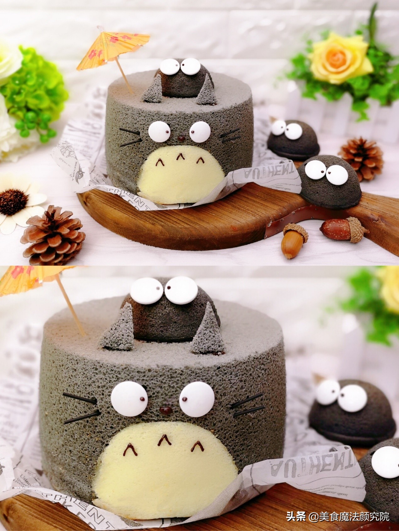 雪芳蛋糕图解,绿白奶油蛋糕简单好看造型