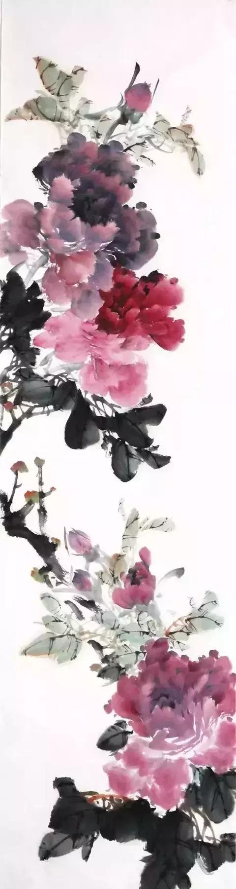 写意牡丹三种画法,王雪涛写意牡丹画法及调色技巧