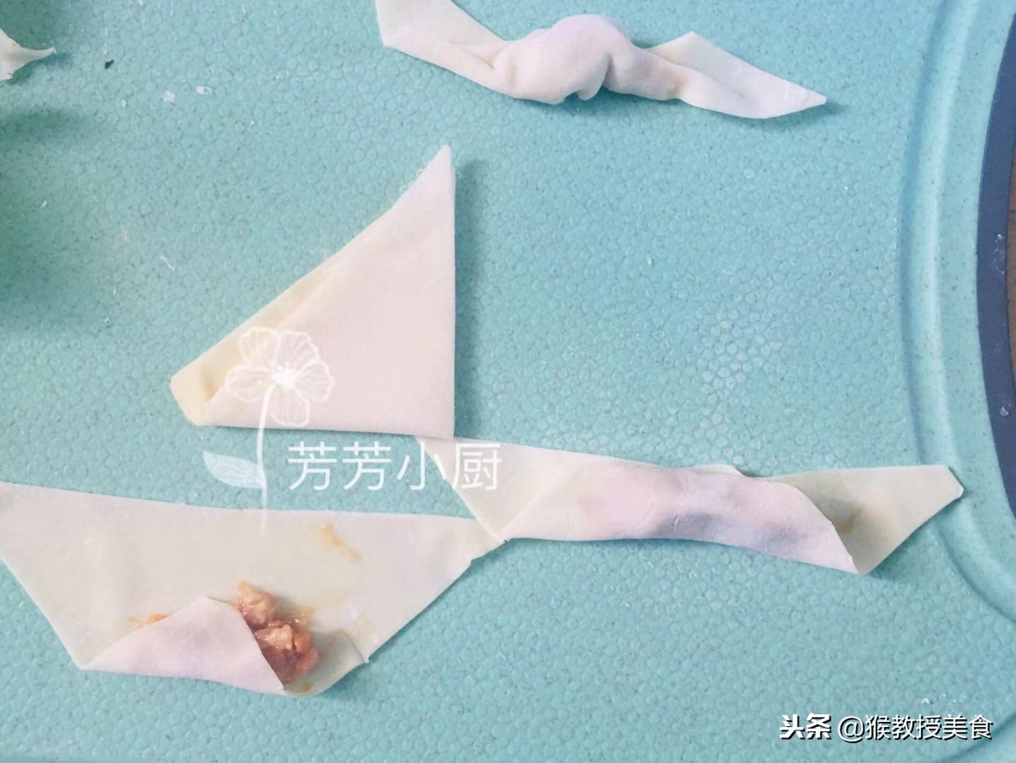 家庭版自制虾肉馄饨,好迷你很好吃,周末做点这一周的早餐都有了