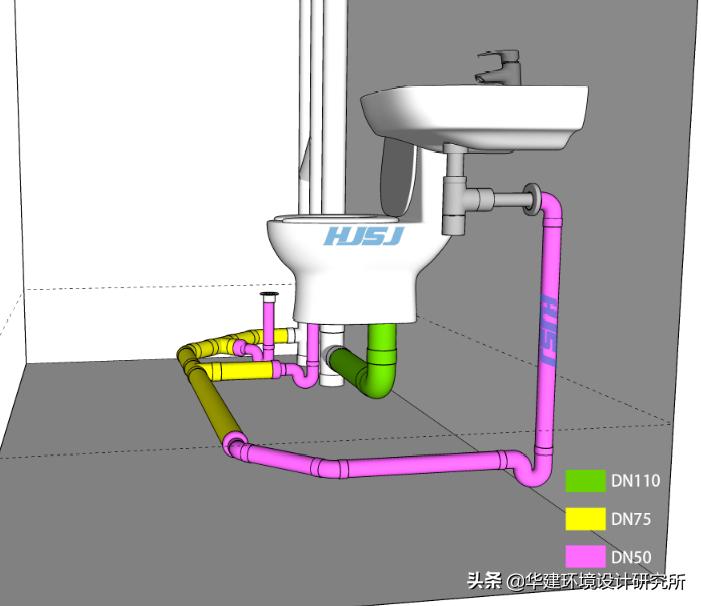 卫生间管道设计图集,卫生间坡度规范图集