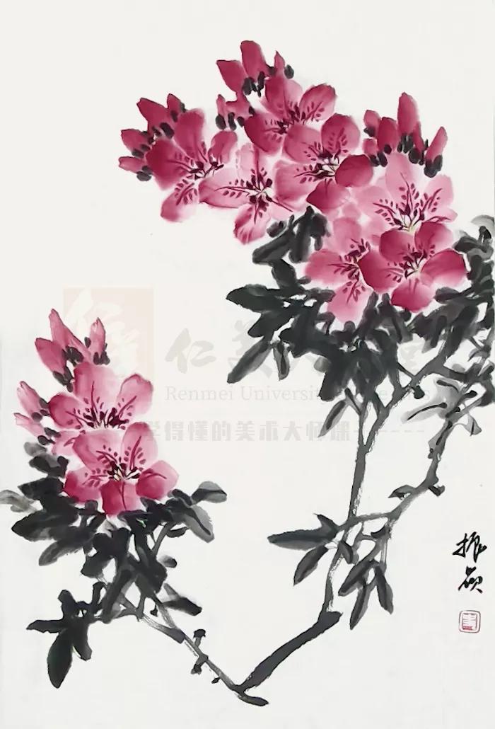 名家六尺杜鹃花国画欣赏,中国最美杜鹃花国画作品