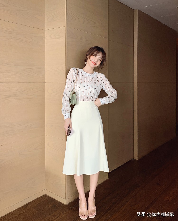 半身裙搭配夏季雪纺裙图片,搭配半身裙的上衣夏季雪纺修身