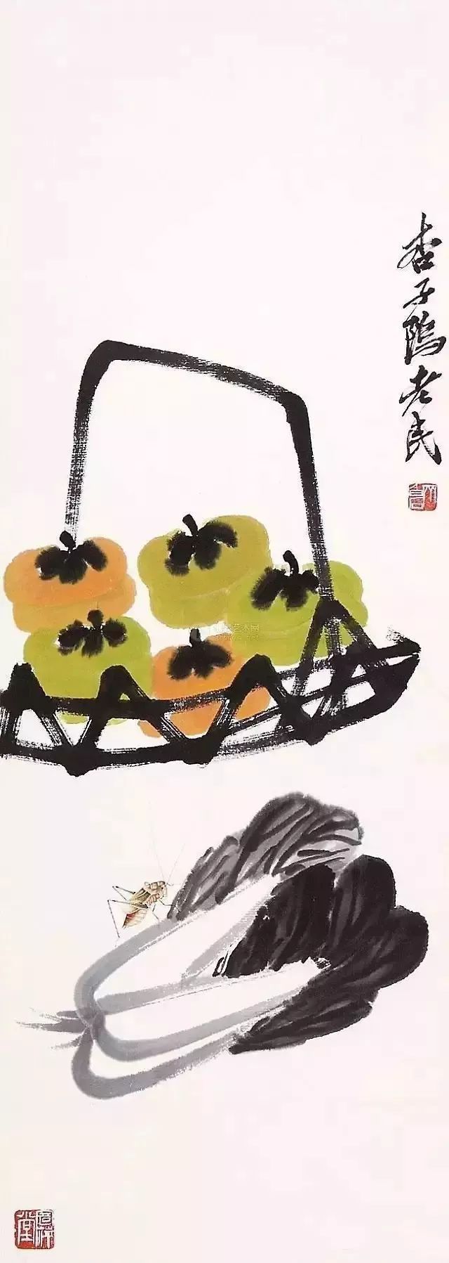 写意柿子叶的画法步骤图,徐湛写意柿子的画法