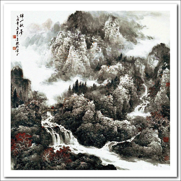 溪山山水画,溪山风骨山水图
