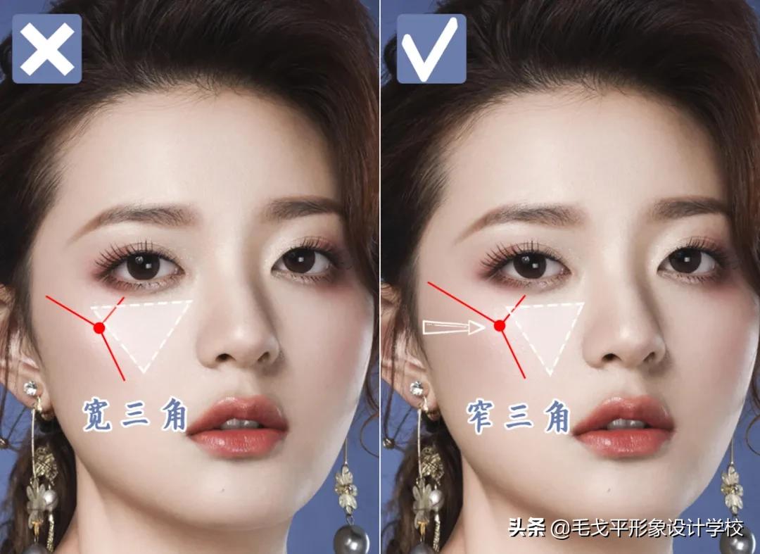 菱形脸有效化妆教程,菱形脸凹陷化妆怎么改善