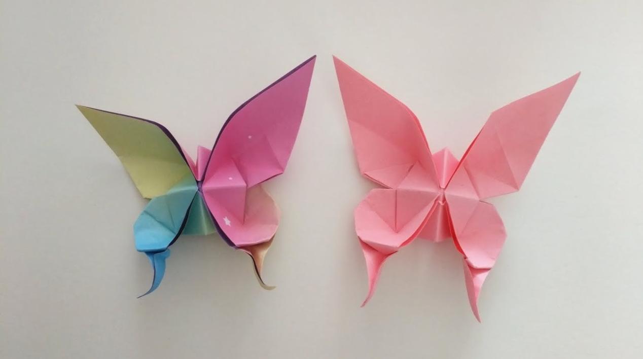 一张纸折蝴蝶花,蝴蝶折纸超高难度凤尾蝶