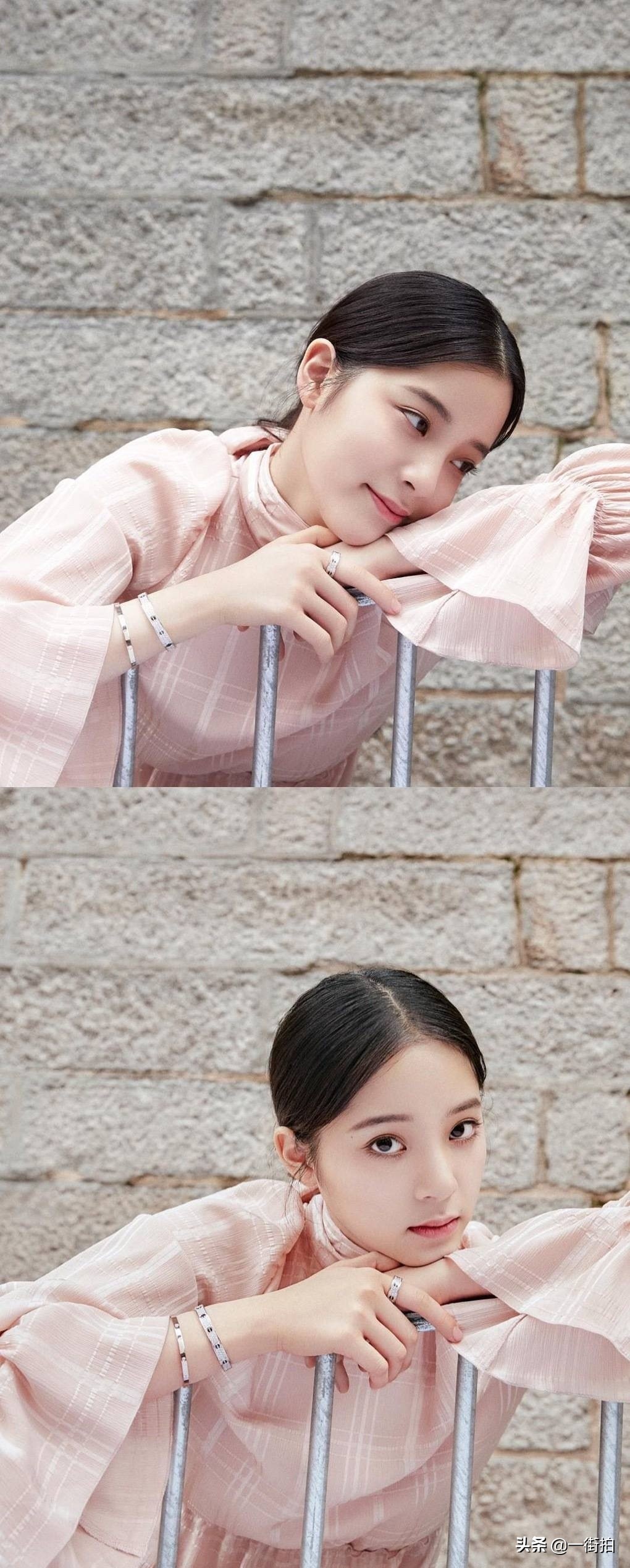 欧阳娜娜穿粉色针织衫温柔又美丽,欧阳娜娜淡黄色针织衫搭配裙子