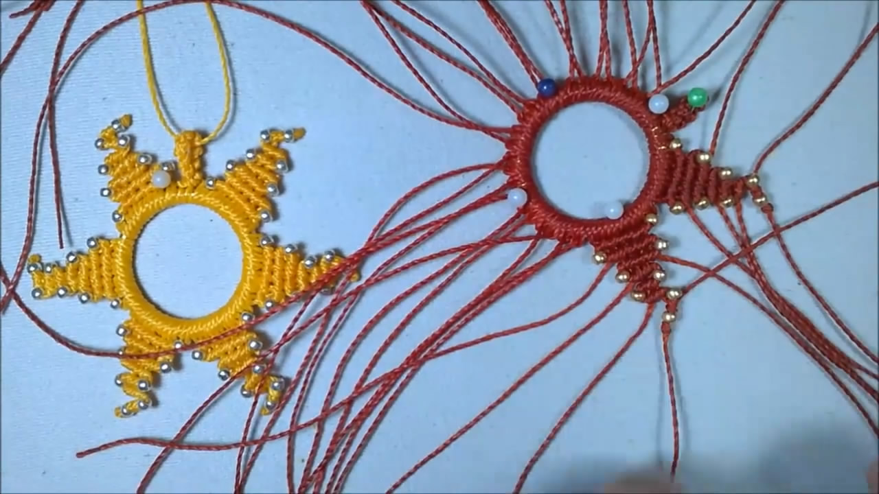扁吊坠项链编织简单教程,手工编织太阳吊坠图解