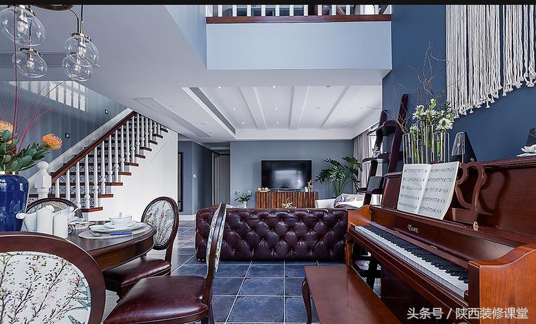 280平轻奢美式,120平美式轻奢风高级蓝灰