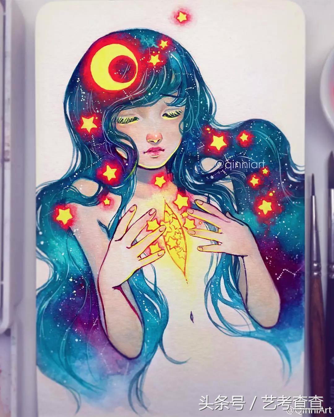 水彩制作教程,水彩教程小姐姐