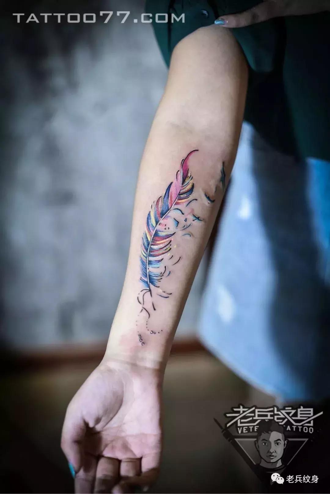 老兵纹身工作室的纹身结果,老兵纹身小臂手稿大全