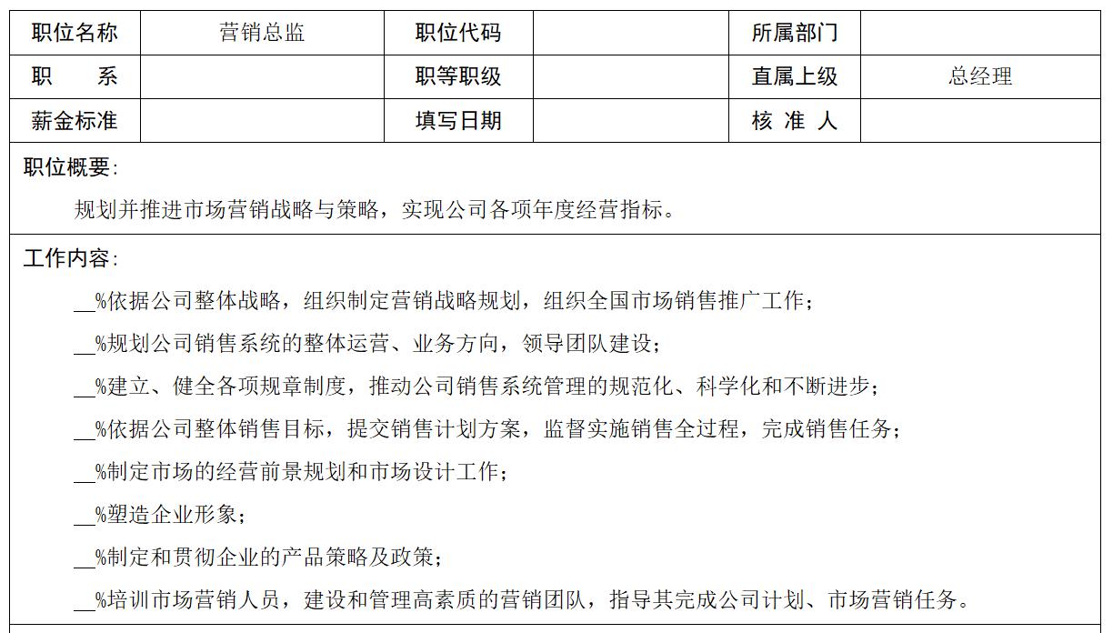工作岗位及岗位职责大全,岗位职责及薪资模板