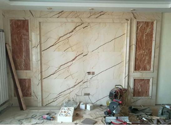 大理石背景墙用什么胶粘贴,结构胶粘大理石背景墙