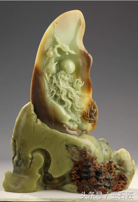 岫玉雕刻的大玉璧摆件简介图片,岫玉雕刻玉马摆件价格