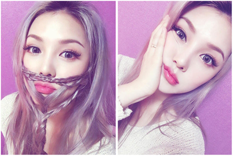 喜欢美瞳的妹子有福啦，学学百变pony，这教科书级别的瞳色搭配