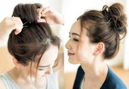 用扎丸子头的工具怎么扎丸子头,中长发怎么扎丸子头详细教程