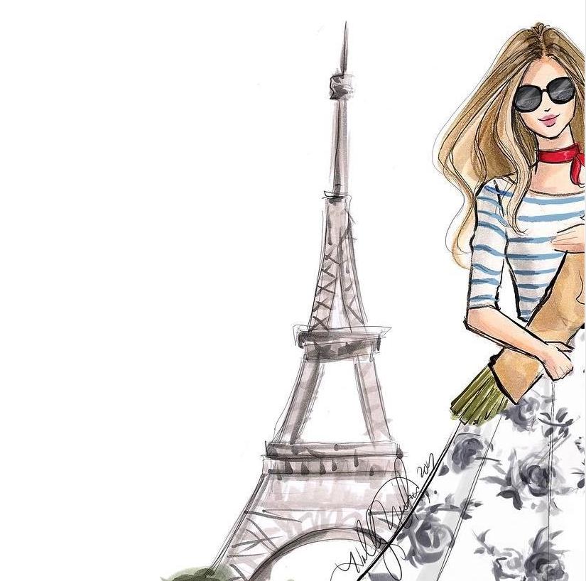 插画手绘人物服装搭配,水彩服装设计画法