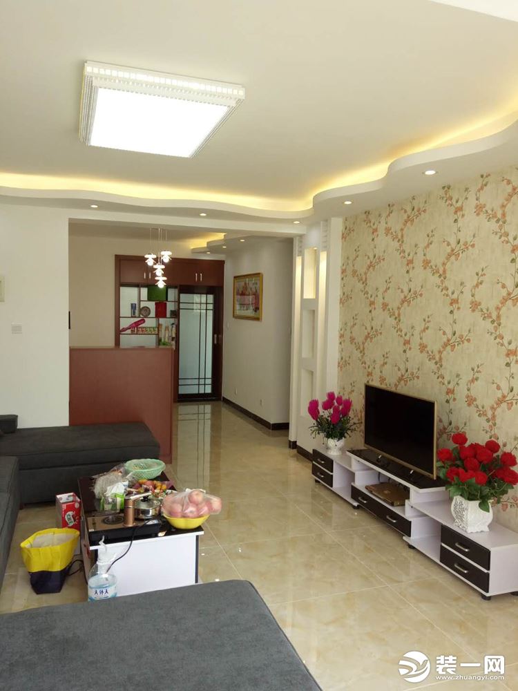 曲靖吊顶装修设计效果图客厅,曲靖123平米轻奢装修效果图