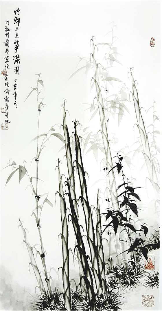 金晓海兰竹国画技法现场教学（附视频）