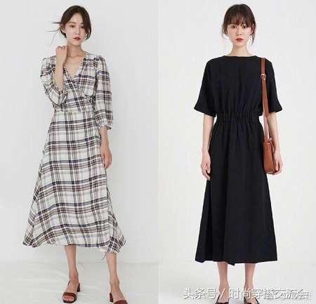 雪纺连衣裙中长款仙女裙,洋气雪纺连衣裙中长款连衣直筒裙