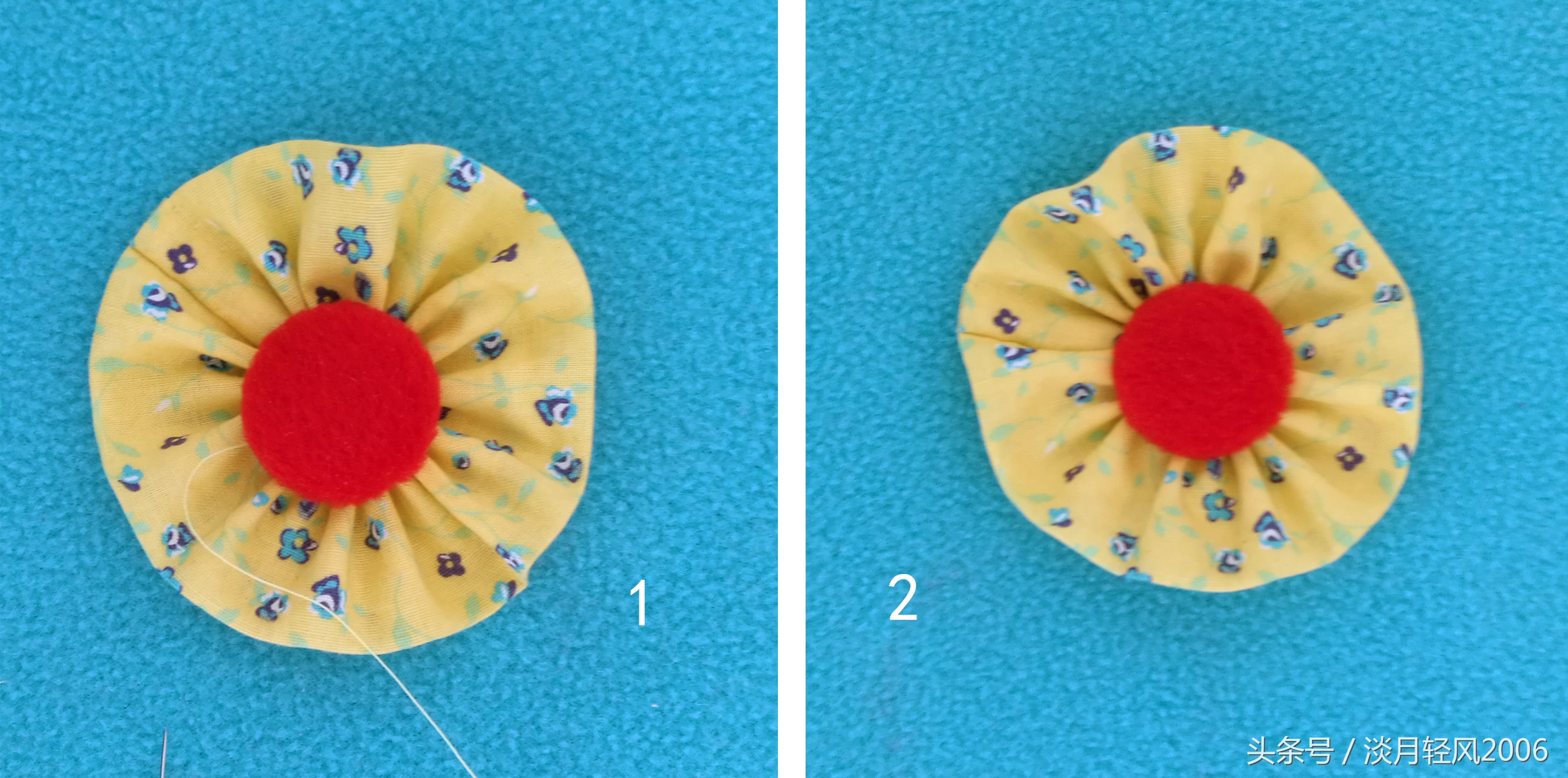 布艺diy手工制作,手工制作布艺向日葵小花