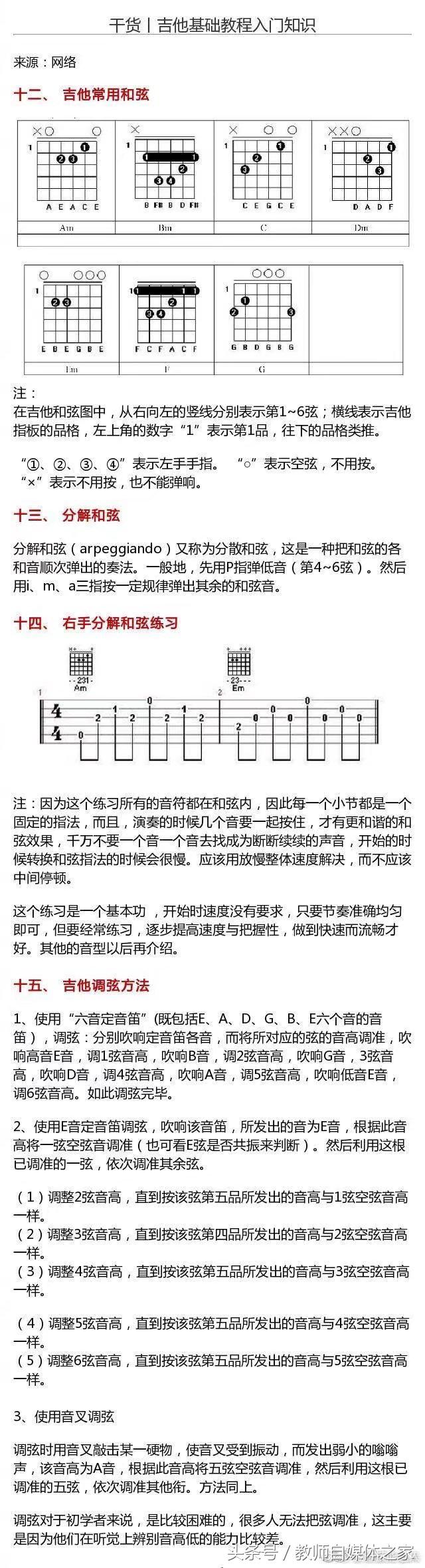 吉他基础乐理知识入门,吉他简谱入门基础教程