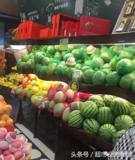 水果店水果陈列摆放销售技巧,20方长方形水果店铺陈列设计