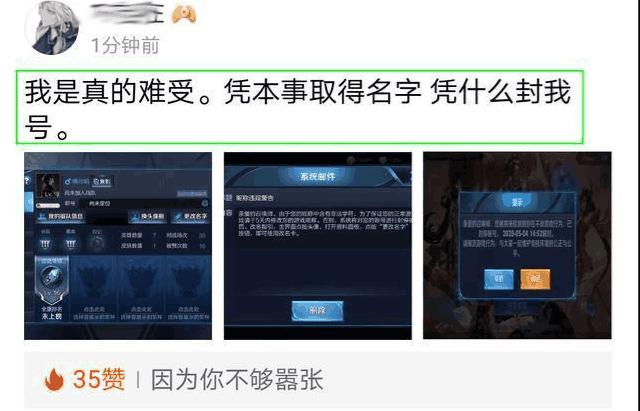 王者荣耀：收到封号改名邮件玩家不服气，网友：你这名字不封才怪