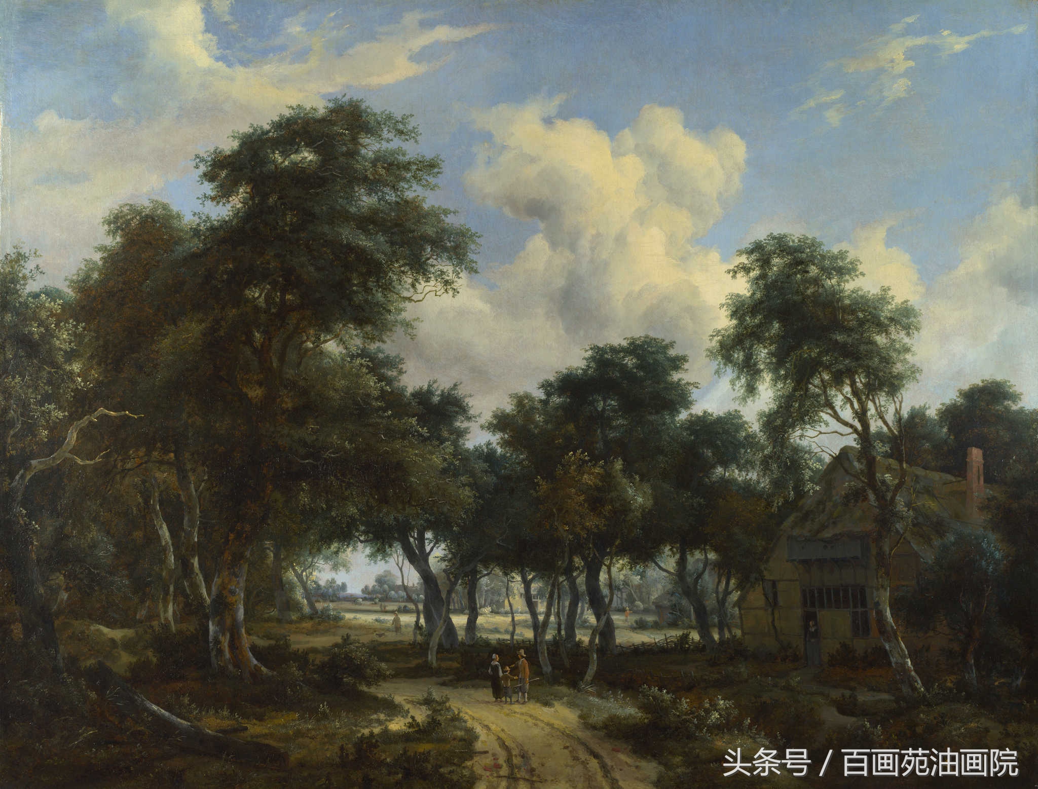 播放油画风景色彩写生示范,色彩明快的大师级风景油画