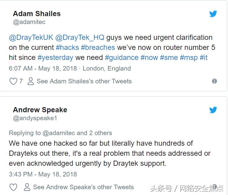 攻击者正利用DrayTek路由器0day漏洞修改DNS设置