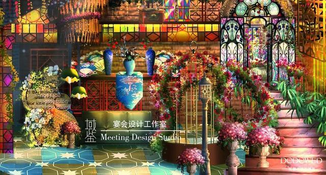 DODOWED婚礼手绘推荐系列之域鉴夜上海主题婚礼手绘作品