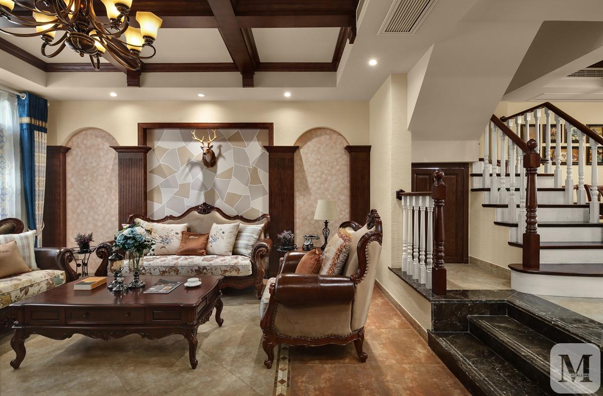 中式豪宅实木整装全屋定制,美式130平全屋实木定制