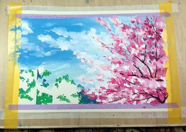 简单清新水彩画日漫,日本水彩风景画教程