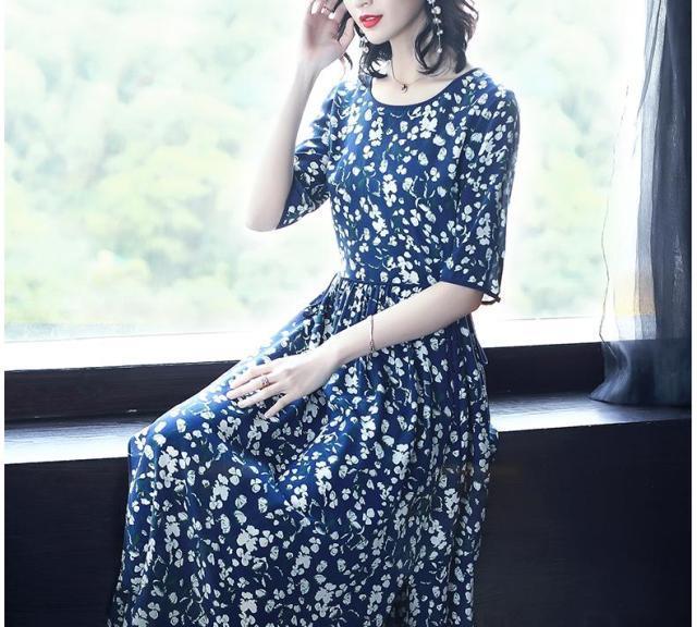 大码甜美碎花方领连衣裙,女装连衣裙夏季甜美碎花