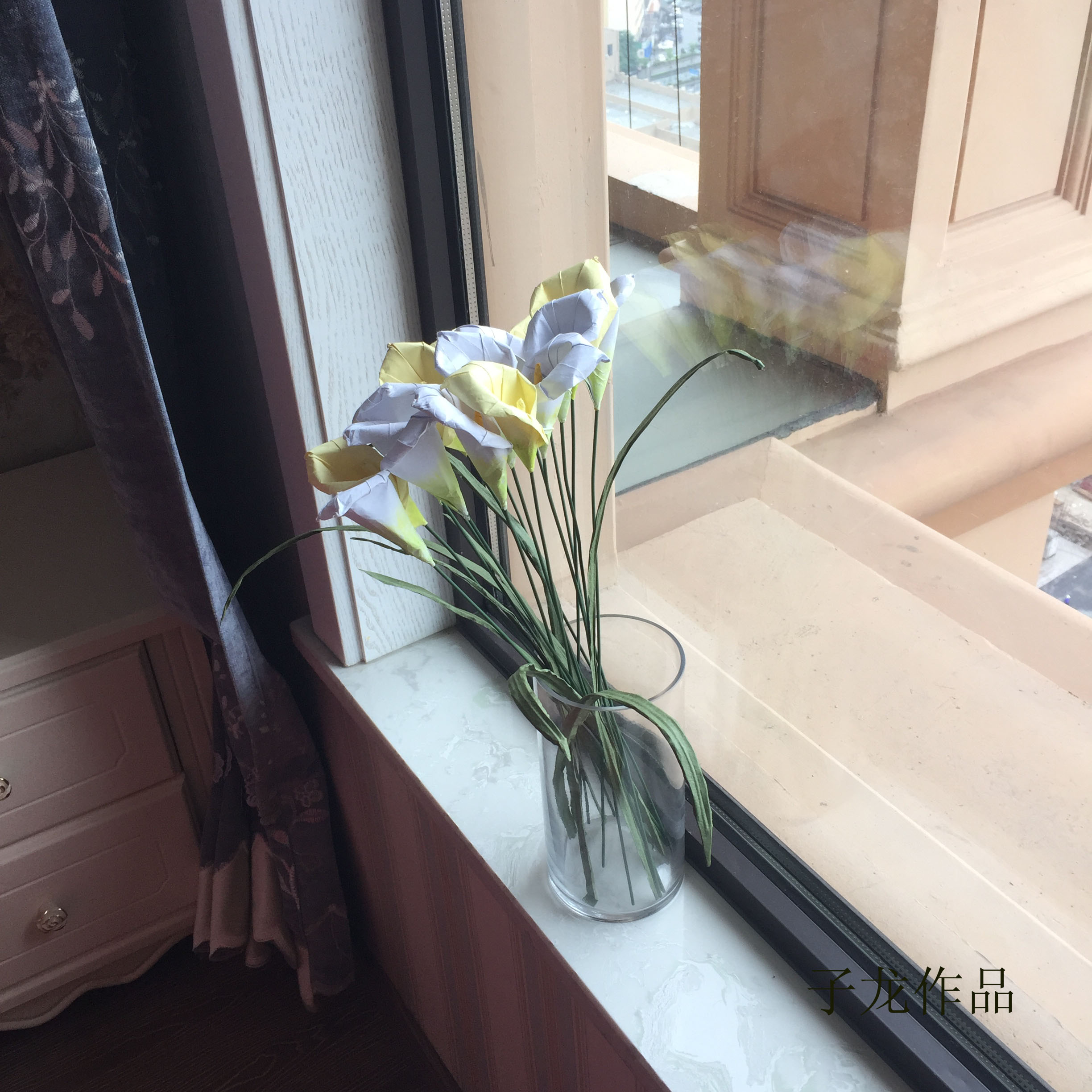 折纸马蹄莲花步骤,清明折纸白色马蹄莲花