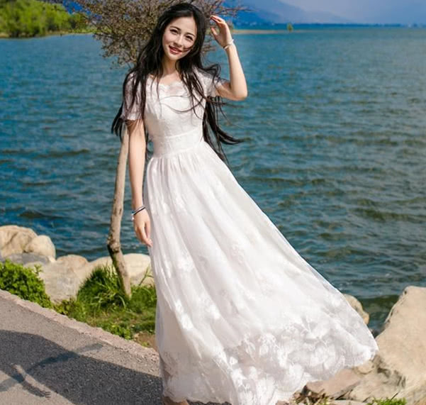 显瘦减龄夏季裙子雪纺,半身鱼尾开叉雪纺裙2022新款夏季